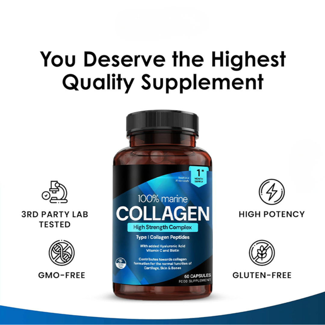 100% Marine Collagen — High Strength Complex | 60 Capsules